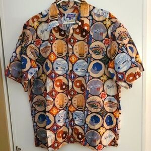 Reyn Spooner Multicolor Hawaiian Baseball Print Shirt